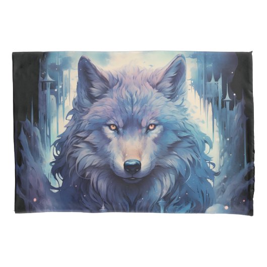 Housse D'oreillers Mystic Moon Wolf Guardian (devant)