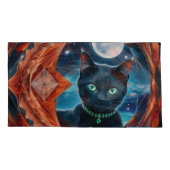 Housse D'oreillers Mystical Black Cat Celestial Mandala (Dos-gauche)