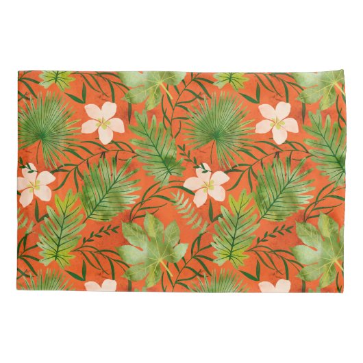 Housse D'oreillers Nalani Hawaiian Tropical Garden Coral (Dos)