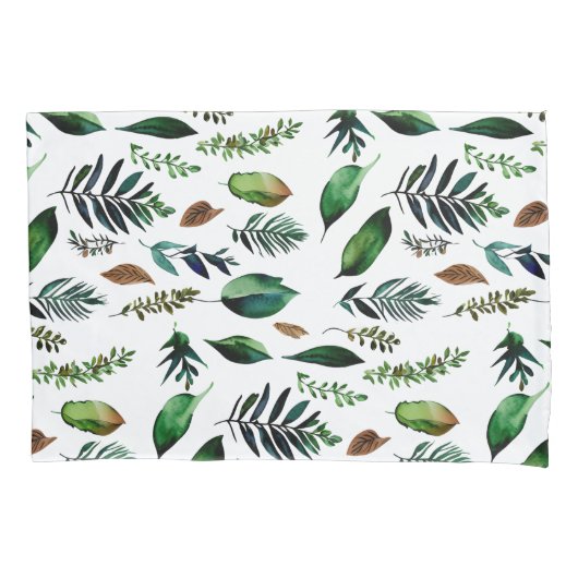 Housse D'oreillers Nature botanique du feuillage vert (devant)