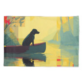 Housse D'oreillers Nature Minimaliste Canot Labrador Noir (Dos)