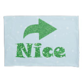 Housse D'oreillers Naughty ou Nice Funny Bleu Noël (devant-gauche)