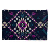 Housse D'oreillers Navajo tribal foncé, géométrique vintage. (Dos)