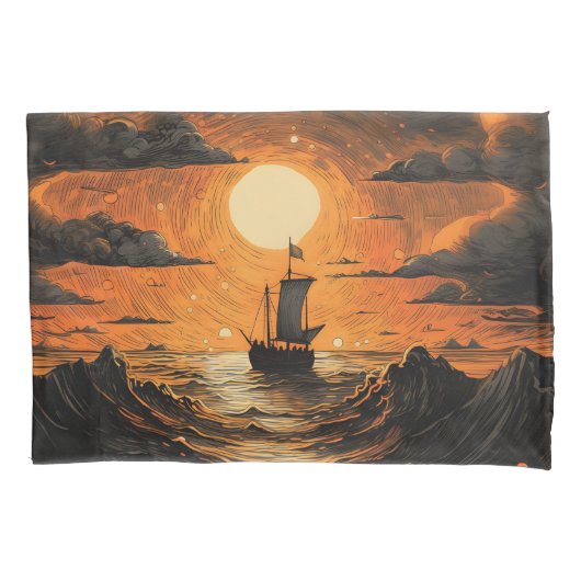 Housse D'oreillers Navire naviguant la nuit (devant-gauche)