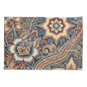 Housse D'oreillers Navy Terracotta Boho Batik Aquarelle Florale (Dos)