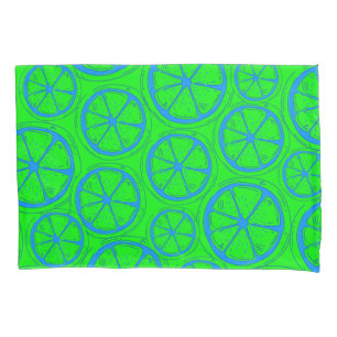 Housse D'oreillers Neon Green Retro Y2K Citrus Lemon Fruit Motif