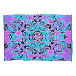 Housse D'oreillers Neon kaleidoscope, mandala