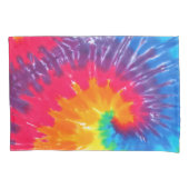 Housse D'oreillers Neon Rainbow Retro Tie Dye Design (devant-gauche)