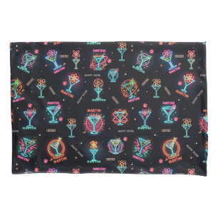 Housse D'oreillers Neon Sign Space Age Atomic Martini Cocktails Impri