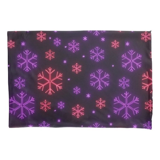 Housse D'oreillers Neon Snowflakes (devant-gauche)
