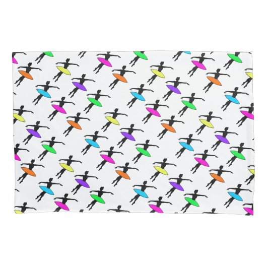 Housse D'oreillers Neon Tutu Ballerina Ballet Pointe Danse Silhouette (devant)