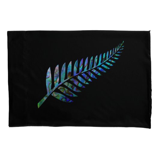 HOUSSE D'OREILLERS NEW ZEALAND FERN SIMPLE PAUA (devant)