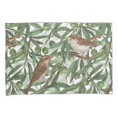 Housse D'oreillers Nightingales dans l'olivier (devant-Droit)