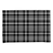 Housse D'oreillers No. 48 de noir, gris et de blanc de plaid de (devant-Droit)