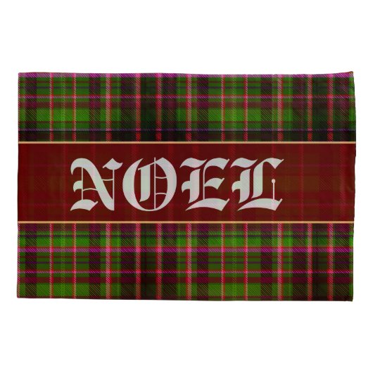 Housse D'oreillers Noël de Tarte rouge et vert plaid (Dos)