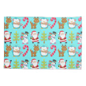 Housse D'oreillers Noël mignon Père Noël et amis (Dos)