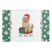 Housse D'oreillers Noël Père Noël Goldendoodle (rouge or) Chien migno (devant-Droit)