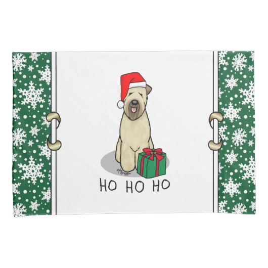 Housse D'oreillers Noël Père Noël Wheaten Terrier (blé 1b2) mignonne (devant-Droit)