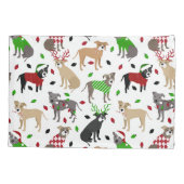 Housse D'oreillers Noël Pitbull Chiens Coussin Coque (Dos)