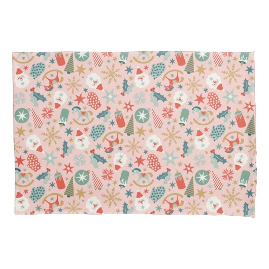 Housse D'oreillers Noël Retro Pastel (devant)