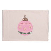 Housse D'oreillers Noël Rétro Vacances rose Bauble (Dos)