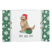 Housse D'oreillers Noël Santa Claus Golden Retriever Chien mignonne (devant-Droit)