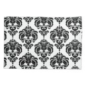 Housse D'oreillers Noir & Blanc Elegant Chic Damask Motif (Dos)
