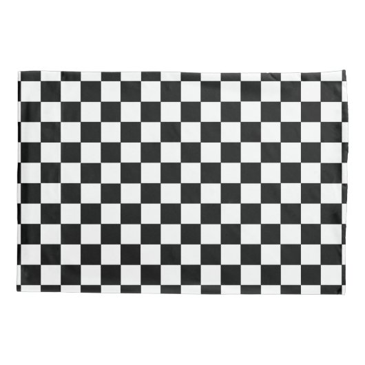 Housse D'oreillers Noir et blanc Checkered (Dos)