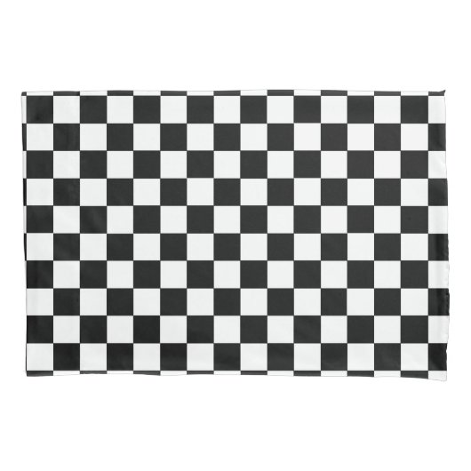 Housse D'oreillers Noir et blanc Checkered (devant)
