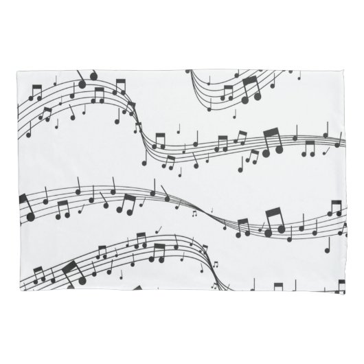 Housse D'oreillers Noir et blanc note musicienne Motif (devant)