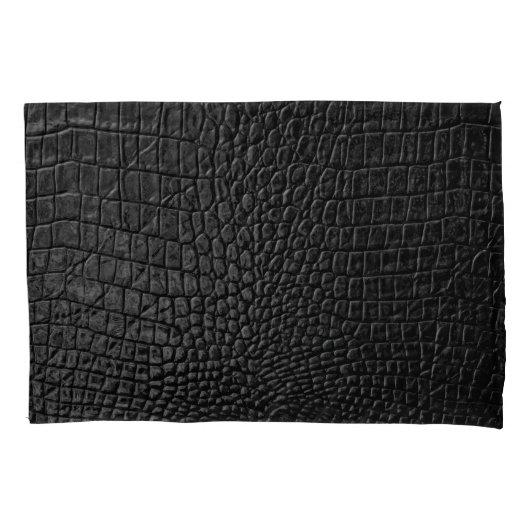 Housse D'oreillers Noir lisse : Cuir Texture Élégance (devant)