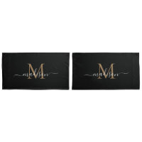 Noir moderne Classé Monogramme Feminine Script