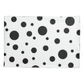 Housse D'oreillers Noir sur le Motif Polka blanc (Dos)