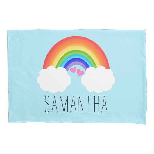 Housse D'oreillers Nom arc-en-ciel mignon (devant)