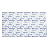 Housse D'oreillers Nom bleu et blanc de la marine + Aquarelle Monogra (Dos-gauche)