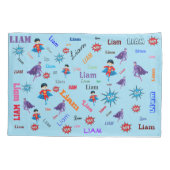 Housse D'oreillers Nom Collage 🎁 Extraordinaire Bam Pow Superhero (Dos-gauche)