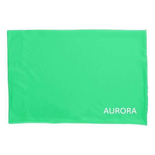 Housse D'oreillers Nom de couleur verte Aurora (devant)