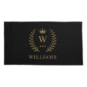 Housse D'oreillers Nom de la Personnaliser et premier monogramme noir (Dos)