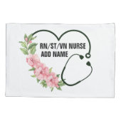 Housse D'oreillers Nom de l'infirmière étudiante-inscrite-ancienne (Dos)