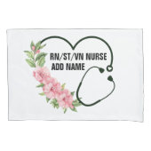 Housse D'oreillers Nom de l'infirmière étudiante-inscrite-ancienne (devant)