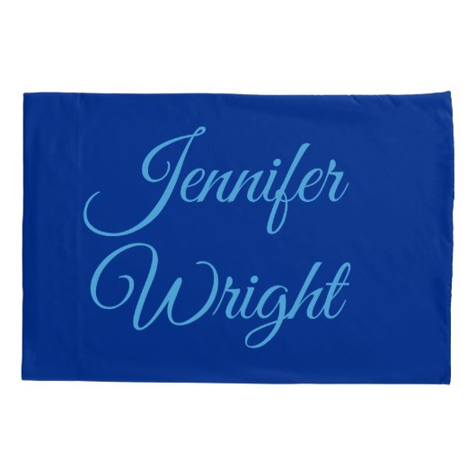 Housse D'oreillers Nom d'écriture classique Plain Air Force Bleu (Dos)