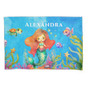 Housse D'oreillers Nom du monogramme mignon Sirène côtière (devant)