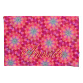 Housse D'oreillers Nom du monogramme Motif couleur bleu étoile | (devant-gauche)