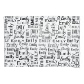 Housse D'oreillers Nom EMILY noir sur blanc (devant-gauche)