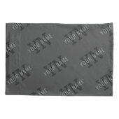 Housse D'oreillers Nom gris et Motif de monogramme (Dos)