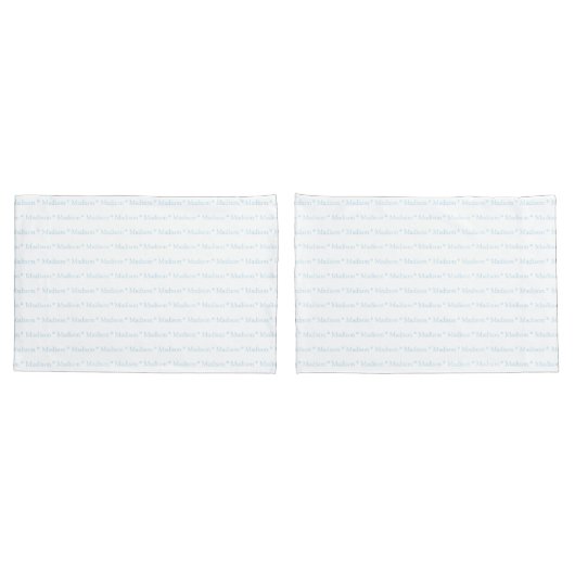 Housse D'oreillers Nom personnalisable bleu clair blanc double face (Dos-Set)