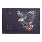 Housse D'oreillers Nom personnalisé Aigle américaine (Dos)