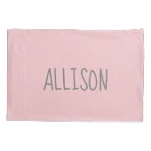 Housse D'oreillers Nom personnalisé Blush Pink Enfants (Dos)