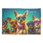 Housse D'oreillers Nom personnalisé Chiens amusants (Dos)