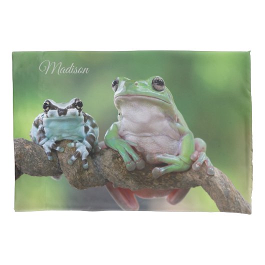 Housse D'oreillers Nom personnalisé Coque Coussin de grenouille (devant)